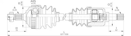 Вал OPEN PARTS DRS6220.00