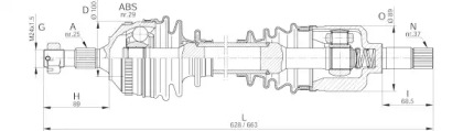 Вал OPEN PARTS DRS6226.00