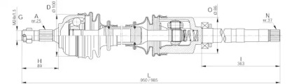 Вал OPEN PARTS DRS6229.00