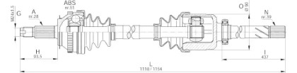 Вал OPEN PARTS DRS6231.00