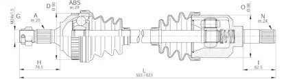 Вал OPEN PARTS DRS6235.00