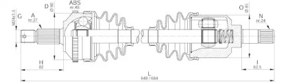 Вал OPEN PARTS DRS6243.00