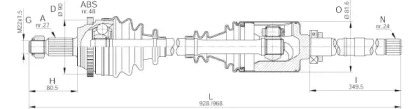 Вал OPEN PARTS DRS6244.00