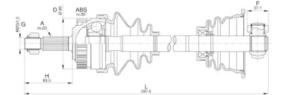 Вал OPEN PARTS DRS6250.00