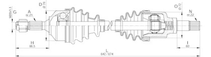 Вал OPEN PARTS DRS6260.00