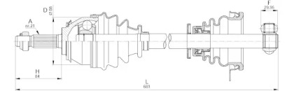 Вал OPEN PARTS DRS6263.00