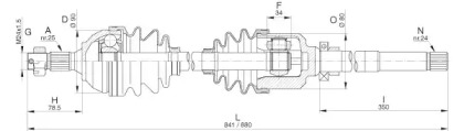 Вал OPEN PARTS DRS6264.00