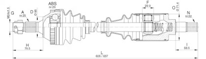 Вал OPEN PARTS DRS6267.00