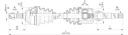 Вал OPEN PARTS DRS6292.00