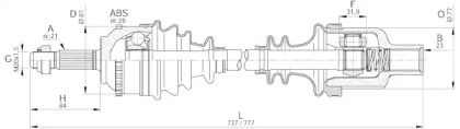 Вал OPEN PARTS DRS6299.00