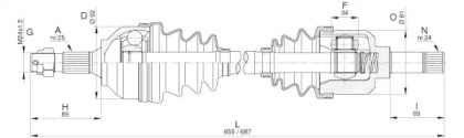 Вал OPEN PARTS DRS6301.00