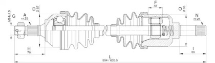 Вал OPEN PARTS DRS6305.00