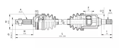 Вал OPEN PARTS DRS6325.00