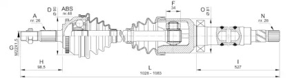 Вал OPEN PARTS DRS6328.00