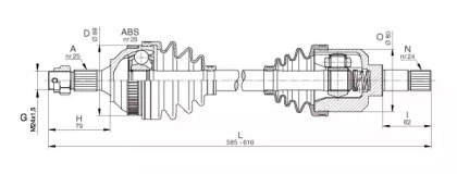 Вал OPEN PARTS DRS6330.00