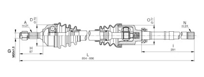 Вал OPEN PARTS DRS6337.00