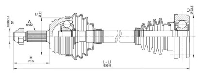 Вал OPEN PARTS DRS6338.00