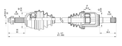 Вал OPEN PARTS DRS6340.00