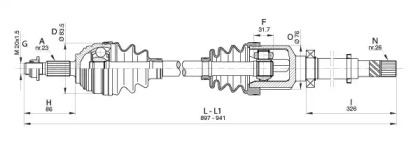 Вал OPEN PARTS DRS6343.00