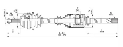 Вал OPEN PARTS DRS6344.00