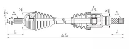 Вал OPEN PARTS DRS6345.00