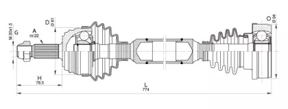 Вал OPEN PARTS DRS6349.00