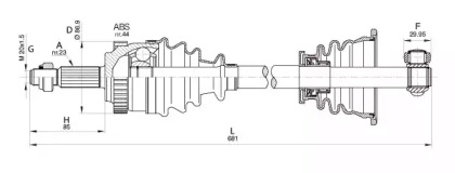 Вал OPEN PARTS DRS6350.00