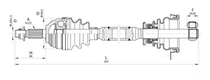 Вал OPEN PARTS DRS6352.00