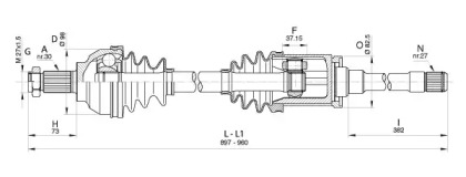 Вал OPEN PARTS DRS6354.00