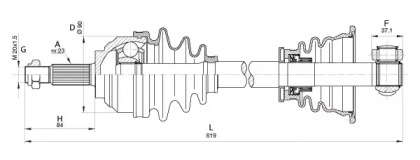 Вал OPEN PARTS DRS6361.00