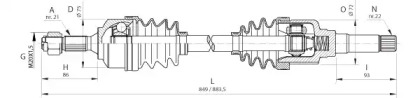 Вал OPEN PARTS DRS6366.00