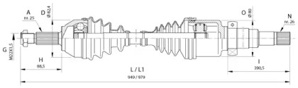 Вал OPEN PARTS DRS6373.00