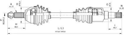 Вал OPEN PARTS DRS6374.00