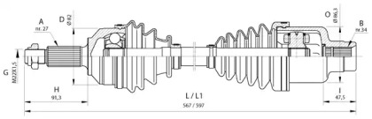 Вал OPEN PARTS DRS6375.00