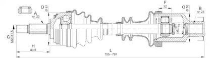 Вал OPEN PARTS DRS6382.00