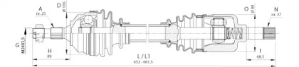 Вал OPEN PARTS DRS6392.00