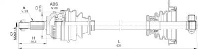 Вал OPEN PARTS DRS6399.00