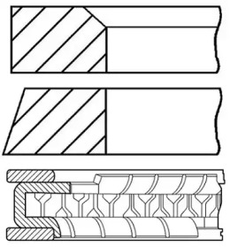 Комплект поршневых колец GOETZE ENGINE 08-447200-00