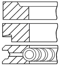 Комплект поршневых колец GOETZE ENGINE 08-107100-00