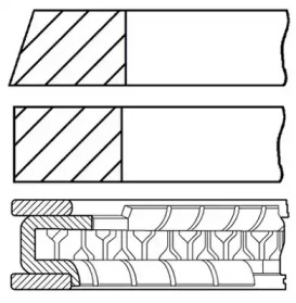 Комплект поршневых колец GOETZE ENGINE 08-443900-00