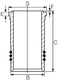 Гильза цилиндра GOETZE ENGINE 14-260080-00