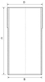 Гильза цилиндра GOETZE ENGINE 14-710020-00