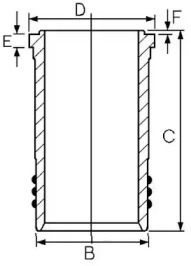 Гильза цилиндра GOETZE ENGINE 14-450880-00