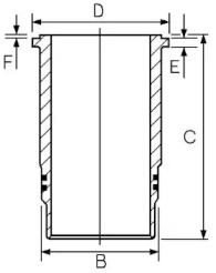 Гильза цилиндра GOETZE ENGINE 14-400510-00