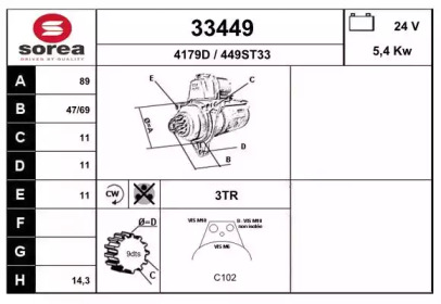 Стартер EAI 33449