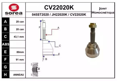 Шарнирный комплект EAI CV22020K