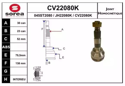 Шарнирный комплект EAI CV22080K