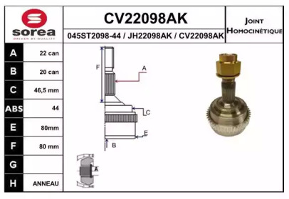 Шарнирный комплект EAI CV22098AK