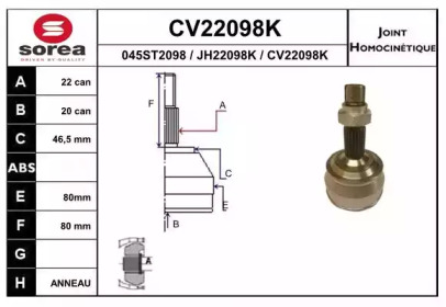 Шарнирный комплект EAI CV22098K