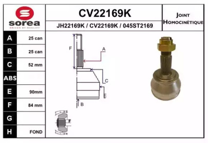 Шарнирный комплект EAI CV22169K